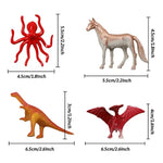 60 Pcs Assorted Dinosaur, Ocean, Sea, Farm, Jungle, Wild Animals & Dinosaurs Figure Realistic Plastic Zoo Play Set - Small Toys For Kids, Cupcake Topper, Party Favors