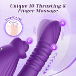 Thrusting Vibrator For Women - 4 In 1 G Spot Vibrator Clitoral Stimulator, Adult Sex Toys With 10 Thrusting 3 Licking 10 Vibrating Modes, Sex Toy Dildo For Women Couples Pleasure(Ciro)