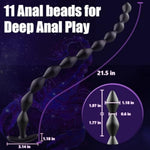 21.5 Inch Long Anal Beads Butt Plug for Men and Women - 11 Silicone Beads Prostate Massager