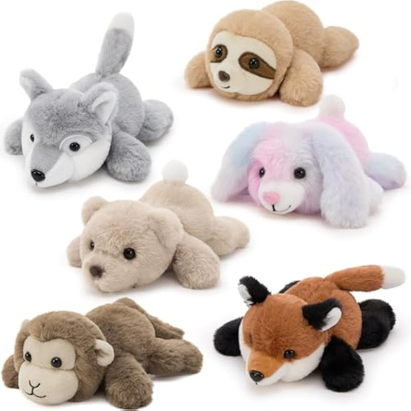 6 Pcs Stuffed Animals Bulk, 7 Inch Stuffed Weighted Forest Plush Bulk, Cute Small Plushies Toy Gift For Kids Party Favor (Each 0.88 Lbs)