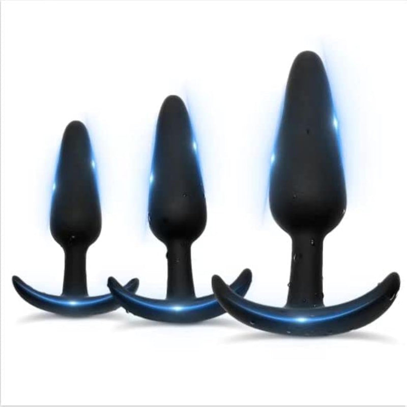 For Comfortable Long-Term Wear Silicone Anal Plug ,3Pcs Training Set/Anal Sex Trainer /Prostate Massage Anus Dilator Anal Ball For Beginners Advanced Users.