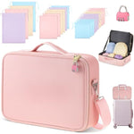 Locking Adult Toy Bag Box Game Toys Storage Organizer With 20 Different Size Drawstring Bags Toy Storage Case For Women And Men(Pink,15.75 X 11.42 X 4.3 Inches)