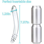 Double Ended Glass Dildos - 7.87 Inch Anal Dildo Butt Plug G-Spot Stimulation Glass Wand Sex Slave Fetish Prostate Massager Masturbation Sex Toy For Women Men