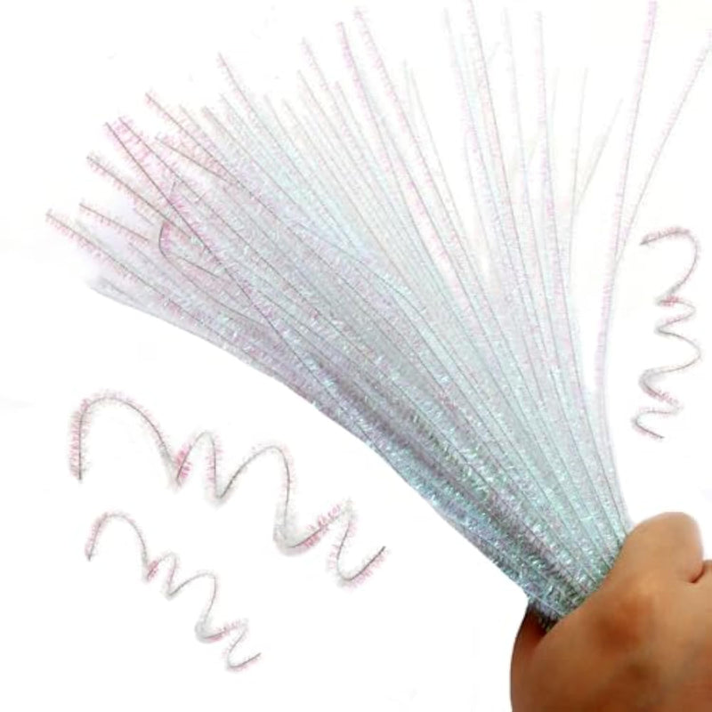 Glitter Dazzling Color Pipe Cleaners, 100 Pieces for Crafting and DIY Projects