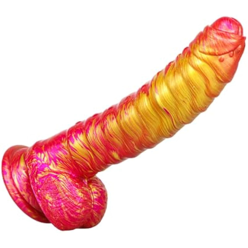 8.66 Inch Realistic Huge Silicone Dildo For Women? Big Dildo With Strong -Suction Cup?Adullt Toys For Women Pleasure Dildo ?Dildo For Men (8.66 Red Gold)