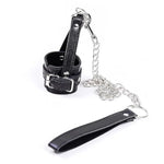 Bdsm Penis Ring Sex Toy For Men Sm Leather Collar Bondage Extreme Slave Testicle Stretchers Pennis Cbt With Chains