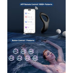 Diamo Vibrating Penis Ring, Cock Ring For Men, Prostate Massager, Long Distance Bluetooth Remote Reach With Music Sync, Partner & App Control, Male Sex Toys