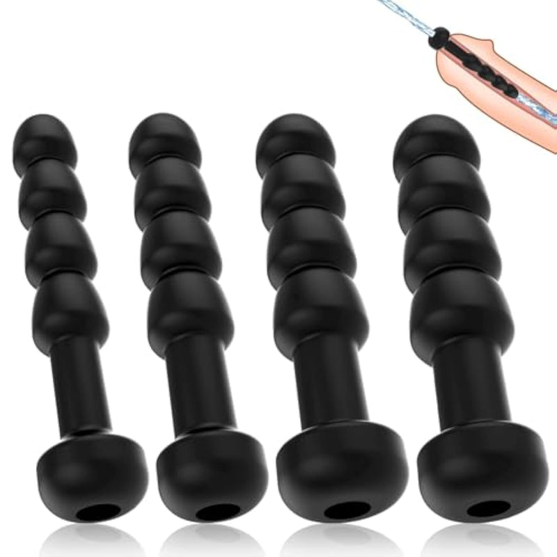 Silicone Penis Plug Soft Hollow Multiple Beads Urethra Dilators For Urethral Stimulation Masturbation Training Sex Toys For Men (4 Pcs)