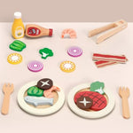 Pasta Food Toys, Wooden Play Kitchen Food , Play Food With Pots And Pans Playset, Kids Pretend Play Kitchen Accessories Toys Set For Girls Boys 3+Years Old