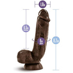 Eden Adult Sex Toy - Handcrafted Realistic Dildo With Suction Cup - 8.5 Inch Long - Flexible Lifelike Thick Dildo With Curved Shaft For G Spot Clitoral Anal Stimulation - Women Men & Unisex - Brown