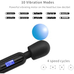 Vibrator Wand Adult Sex Toys & Games Sex Novelties Vibrating Massager For Clitoral Stimulation Powerful Vibrator Pleasure With 10 Modes Lcd Display Birthday Gifts For Women Men Couples (Black)