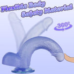 Realistic Dildos Sex Toys - 7.8" Silicone Anal Dildos With Strong Suction Cup For Hands-Free And Anal Play, Vaginal G-Spot Stimulation Adult Toys & Games For Women Men Couples(Light Purple)