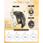 Male Chastity Belt Cock Cage - Adjustable Chastity Strap Devices With Realistic Clitoris Chastity Cage For Sissy Man Adult Sex Toy With 4 Base Ring Lock & Key, Black