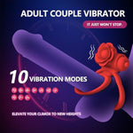 Couple Vibrator Fun Dice Adult Toy Set With Powerful Rechargeable Massager, Mini Vibrator And Rose Cock Ring Clitoris - Lover Christmas Gift Sex Toy