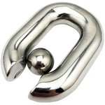 Stainless Steel Bondage Penis Ring Oval Ball Ring Scrotum Pendant Ball Heavy Scrotum Bondage Cock Ring Cock Ring Sex Toys For Men (L)