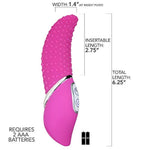 Pink Textured Tongue Vibrator with 7 Powerful Functions for GSpot and Clitoral Stimulation