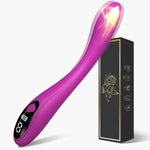 Purple Waterproof 7.2 Inches Battery Operated Vibrator with LED Display and 9 Modes for Intense Clitoral Stimulation