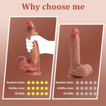 Realistic Dildos Huge Big Dildo Adult Sex Toys, 9.3" Movable Foreskin Dildo With Two Big Balls,Strap On Dildo Women Sex Toy,Soft Silicone Dildo G Spot Dildo Female Sex Toys For Couples Adult Pleasure