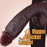 11 Inch Big Black Dildo, Realistic Huge Thick Anal Dildo with Strong Suction Cup, Dual Density Skin-Like Silicone Adult Sex Toy for G-Spot & Anal Clit, Hands-Free Pleasure for Women, Men & Couples