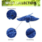 Spotted Blue Stingray Plush - Super Soft Stuffed Animal Stingray Toy, Wild Collection Ocean Plush Gift For Kids And Adults, Cute Sea Creature Stuffed Ray - 17 Inches