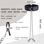 Kinky Couples Nipple Ring Set,Nipple Clips for Adult Play,Adjustable Pressure Non-Piercing Nipple Clips with Chain, Couples Games for Girls Night FACAI8