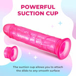 Pink Dildo 7Inch Portable Soft Realistic Dildo, Anal Dildo With Strong Suction Cup, Silicone Dildo, Soft Material Adult Sex Toys (Pink)