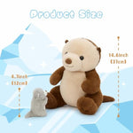 5Pcs Otter Stuffed Animal - 14.5" Mommy Sea Otter Plush With Babies Inside, Soft Cute Stuffed Otter Plushies Toy For Kids Boys Girls, Ideal Gift For Christmas Birthday Holidays