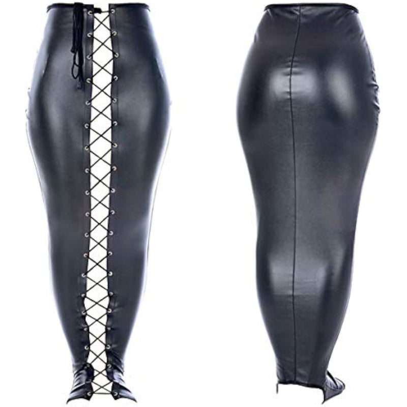 Mummy Costume Mermaid Restraint Legs Adjustable Leather All-Inclusive Bag Fetish Sex Bondage Kit (L:Height:68.9-72.8 Inch;Weight:143.3-176.3 Ib, Black1)