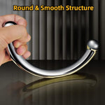 Double-Ended Dildo, Massage Wand Sex Anal Plug G Spot Metal Anal Bead, Solid Metal Curved Dual Ended Masturbation Adult Sex Toy For Couple (Large)