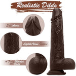 Sex Toys Dildo 8 Inch Realistic Anal Dildo Penis For G-Spot Stimulation Dildos Women Body-Safe Material Lifelike With Strong Suction Cups, Sex Adult Toys For Women And Couple (Dark Brown)