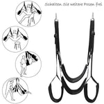 Sex Swing Upgraded Version Ceiling Sex Aid Furniture Bedroom For Couples 360°Rotatable Bdsm Restraints Toys (Black Four Straps)
