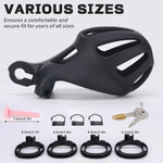 Male Chastity Cage With Belt, Chastity Device With 5 Sizes Rings And Invisible Lock For Man Penis Exercise Bondage Gear & Accessories Lightweight Adult Sex Toys(2D-Black)