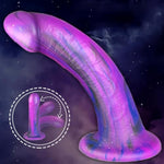 G-Spot Dildo Realistic Silicone Flexible Penis With Strong Suction Cup Deep Purple Cock With Vivid Glans Adult Sex Toy For Women Masturbating