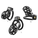 Chastity Cage Male Sm Fetish Penis Cage Set With 6 Different Sized Cock Rings And 2 Keys Porous And Breathable Chastity Device Sex Toys For Adult Men (M)
