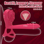 Vibrating Cock Ring Adult Sex Toy With Penis Sleeve, 4 In 1 Male Sex Toys For Men Penis Ring Men’S Remote Control Vibrator 10 Modes, Rose Sex Toy For Couples Womens Female Clitoral G Spot Stimulator