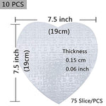10 Heart-Shaped 75-Piece Blank Jigsaw Puzzles for Sublimation Crafts