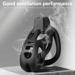 Male Chastity Device Cock Cage Set Whit Chastity Strap, Lightweight 3D Penis Cage For Men With 3 Sizes Rings, Invisible Lock Adult Abstinence Penis Exercise Bondage Belts Male Sex Toys (L)