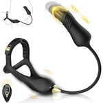 Thrusting Anal Vibrator Cock Ring For Prostate Stimulation, Penis Ring With Anal Plug For Ejaculation Delaying, 10 Modes Adjustable Anal Butt Plug For Couple Adult Sex Toys & Games With Remote Control
