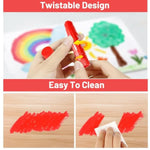 Tempera Paint Sticks Set - 30 Vibrant Colors, Quick Drying, Washable Crayons for Kids and Students