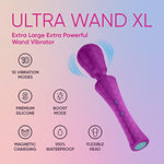 Xl Ultra Wand Vibrator Sex Toy - Seamless Silicone Adult Toys With Flexible Head & Internal Vibration Dampener To Prevent Hand Vibrating - 10 Patterns, Boost Mode, 100% Waterproof (X Large, Purple)