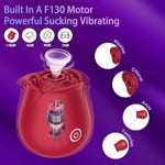 Rose Sex Toy For Women, Sucking Vibrator, Clitoral Nipple Stimulator,10 Sucking Modes With Vibrating,G-Spot Rose Sucker, Adult Toy For Women Female Adult Sex With Magnetic Charger (Red)
