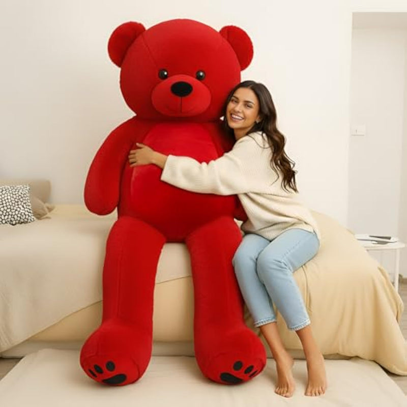 Red Bear 70'' Large Stuffed Animal Plush Cute Huge 6 Feet Tall Light Brown Stuffed Bear Valentines Day Gift For Girlfriend Wife Lover Birthday Present