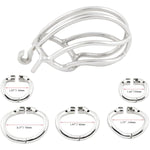 Male Chastity Device Ergonomic Design Stainless Steel Hinged Ring Male Cock Cage Adult Game Sex Toy T2245 45Mm