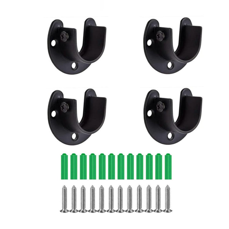 Closet Rod Bracket, Closet Rod Holder 1-1/4 Inch Diameter, 4 Pcsheavy Duty Curta