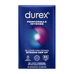 Durex Performax Intense Ultra Fine Ribbed Dotted Condoms with Delay Lubricant, 12 Count, Natural Rubber Latex
