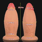 4.96" Diameter Xxxl Huge Thick Dildo,12 Inch Biggest Without Ball Fat Large Anal Dildos For Anal Stretcher,Silicone Huge Anal Plug Toy With Suction Cup,Realistic Skin Giant Dildo For Advanced Player