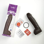 Doc Johnson Vac-U-Lock - Hung - Made of R5 PVC - 12 Inch Dildo with Massive 8.5 Inches of Girth - F-Machine and Harness Compatible - Chocolate