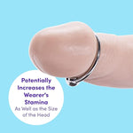 Dominix Deluxe Glans Cock Ring - Stainless Steel Penis Ring - 1.25 Inch Stimulation Device For Couples Sex - Waterproof - Silver