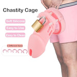 Chastity Cage Sex Toy, Silicone Cock Cage For Men With 5 Sizes Rings & 4 Code Locks, 2 Keys & 1 Lock Set, Male Chastity Devices Sissy Penis Cage Bondage Sex Restraints Bdsm Toys (Pink, Large)