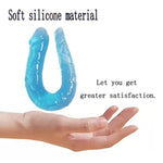 Realistic Double-Headed Dildo for Adult Sex Toys - Blue Color